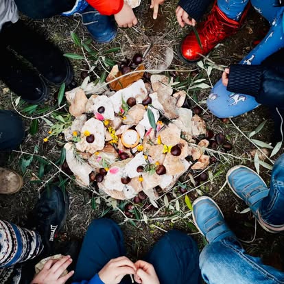 children in circle · morning